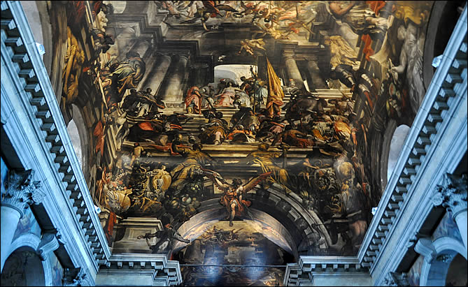 Détail du plafond de l'église San Pantalon